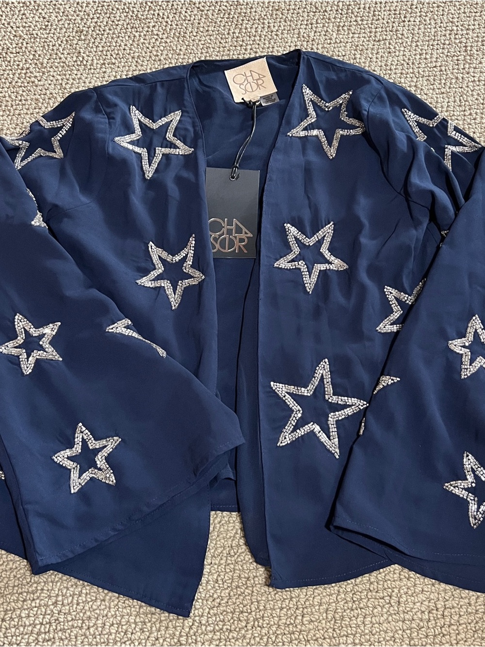Chaser Navy Star Embellished Jacket/Blazer-xs